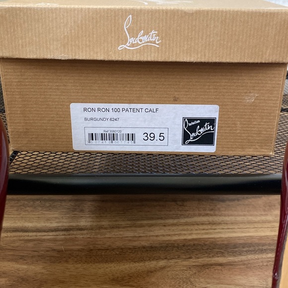 Christian Louboutin Ron Ron 100mm Burgundy patent calf pumps 39.5 - Picture 9 of 12